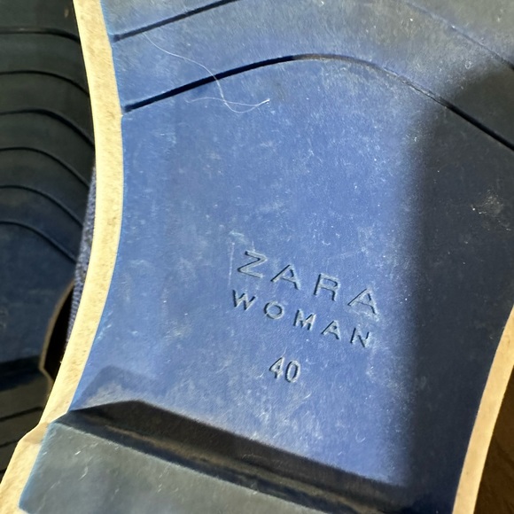 Zara Fabric Knit Upper Blue Platform Derby Oxford Shoes - Picture 7 of 8